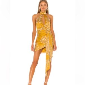 Camila Coelho Antonia Mini Dress in Gold Tropical
